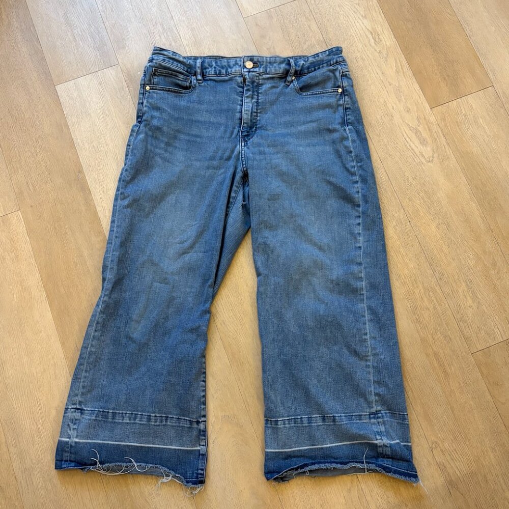 White House Black Market Womens Jeans High Rise Wide-Leg Crop Everyday Soft